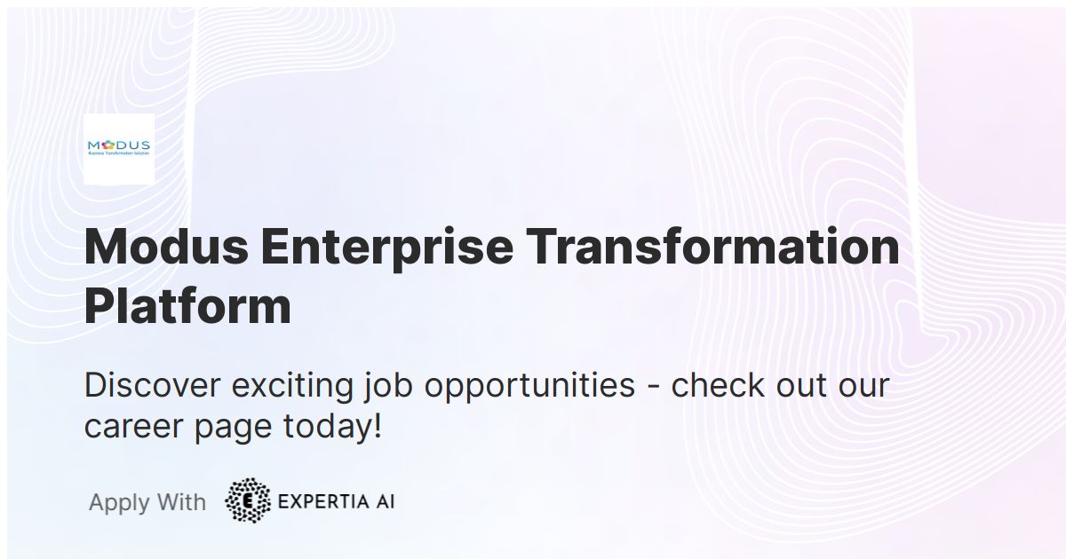 Modus enterprise transformation platform career page jobs