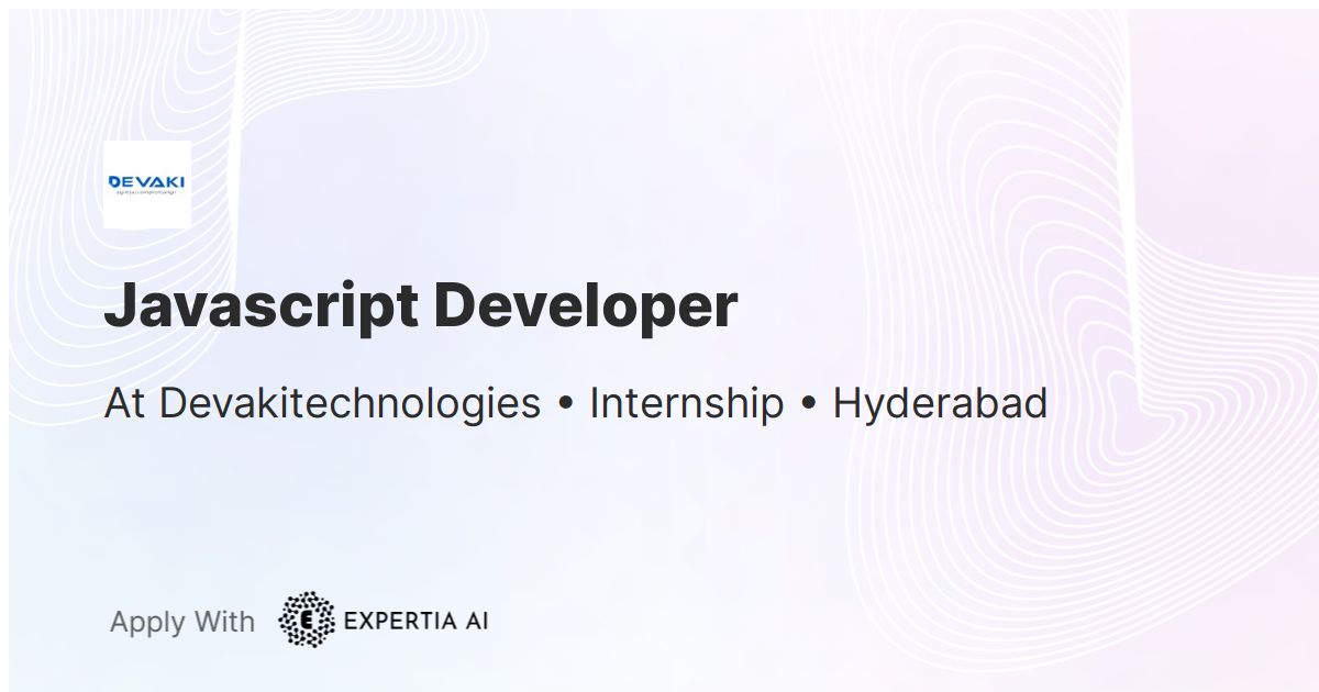 Javascript Developer Job | Hyderabad | Fresher