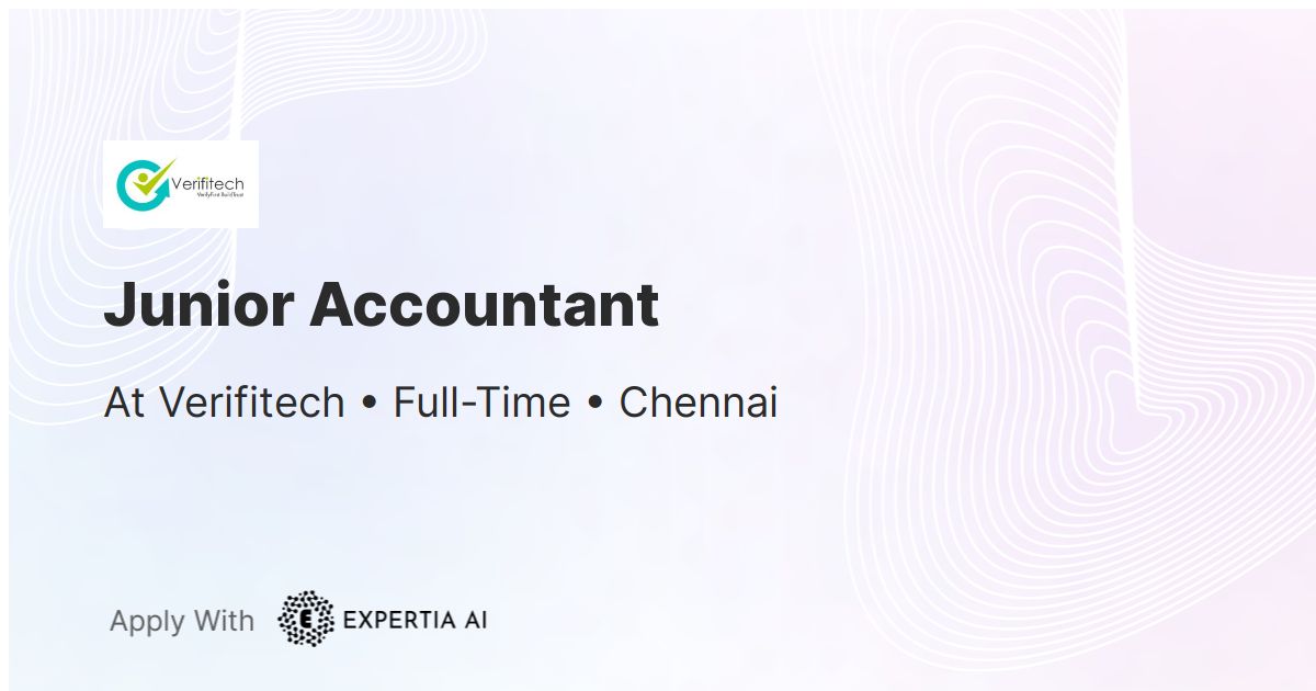 Junior Accountant Job Chennai Fresher
