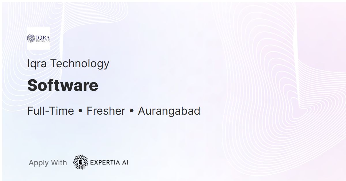 Software Job | Aurangabad | Fresher