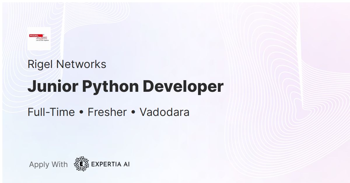 Junior Python Developer Job | Vadodara | Fresher