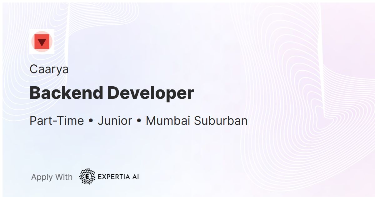 Backend Developer Job | Mumbai Suburban | Junior