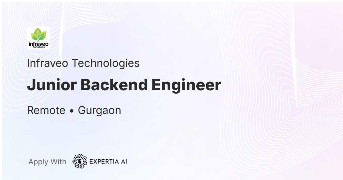 junior python backend engineer · pythondevs Images... Junior Backend Engineer Job | Gurgaon | Junior
