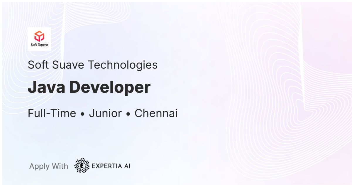 Java Developer Job | Chennai | Junior