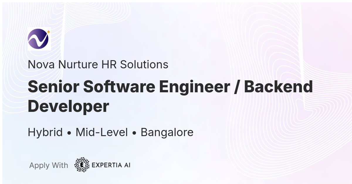 Senior Backend Developer / Software Engineer Job | Bangalore | Mid-Level